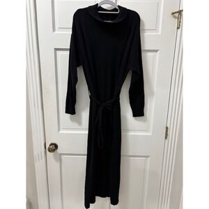Eloquii Black Knit Sweater Dress Long Sleeve Belted Plus Size 18/20